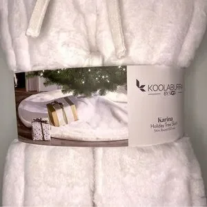 UGG Holiday Koolaburra By Ugg Karina Faux Fur Plush White Christmas Tree Skirt 54 Round Nwt Poshmark